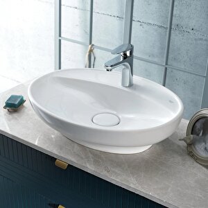 Turkuaz Cerastyle Lal C Serisi  Tezgah Üstü Lavabo 60*45,5 Cm