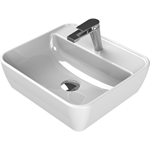 Turkuaz Cerastyle One Tezgahüstü Çanak Lavabo 46*42 Cm (delikli)