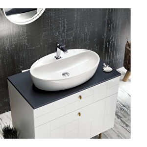 Turkuaz Cerastyle One Lavabo 67*42cm Çanak Tezgah Üstü (delikli)
