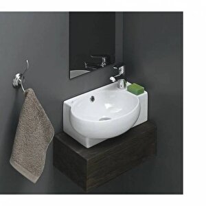 Turkuaz Cerastyle Banyo,karavan Mini Küçük Köşe Lavabo 28*45 Cm
