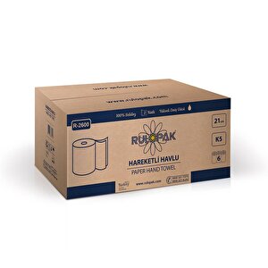 Hareketli Kağıt Havlu 2 Katlı 21 Cm 80m 6'lı Paket 5 Kg
