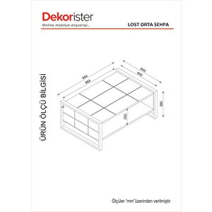 Dekorister Lost Metal Orta Sehpa Ceviz