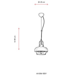 Valentina Sarkıt E27 12w 25cm Metal Siyah Avonni-av-5064-1bsy