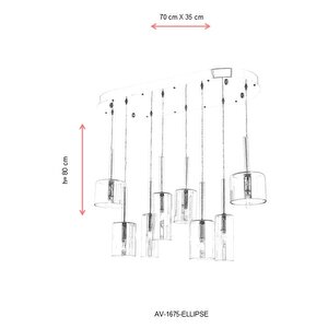 Mix Modern Avize E14 48w 70x35cm Metal Krom Avonni-av-1675-ellipse