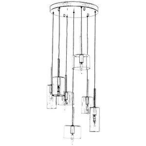 Mix Modern Avize E14 42w 45cm Metal Eskitme Avonni-av-1675-7et-bf