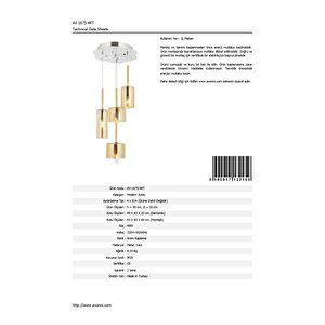 Mix Modern Avize E14 24w 35cm Metal Krom Avonni-av-1675-4kt