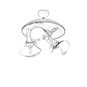 Mushroom Modern Avize E14 18w 35cm Metal Eskitme Avonni-ar-1682-3e