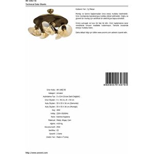 Mushroom Modern Avize E14 30w 50cm Metal Eskitme Avonni-ar-1682-5e