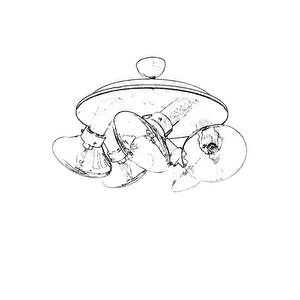 Mushroom Modern Avize E14 30w 50cm Metal Eskitme Avonni-ar-1682-5e