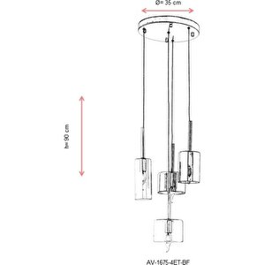 Mix Modern Avize E14 24w 35cm Metal Eskitme Avonni-av-1675-4et-bf