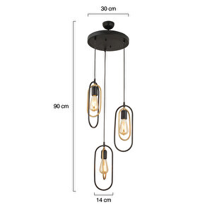 Lotus 3lü Yuvarlak Eskitme Modern Sarkıt Mutfak Yatak Odası Salon Sarkıt Avize