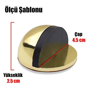 Yarımay Kapı Stoperi Durdurucu Tutucu Tamponu Yapışkanlı Metal Kapı Stopu Gold (5 Adet)