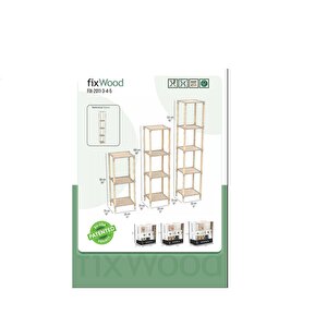 Fixwood Fix-2011-4 Çok Amaçli 4 Katli Raf Bej