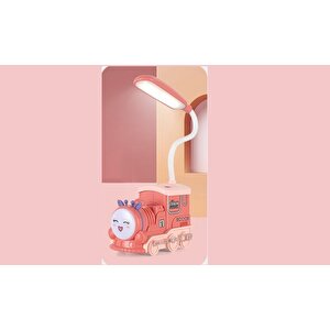 Tren Masa Lambası Ve Kalemlik, Pembe, 21x10 Pembe