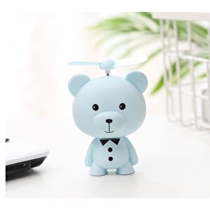 Ayıcık Gece Lambası Ve Fan, Mavi, 12x7 Mavi