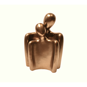 Soyut Çift Polyester Biblo, Bronz, 24x16 Bronz