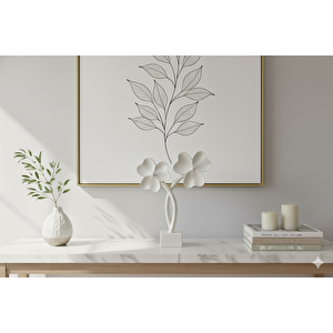 Yonca Bi̇blo, Polyester, Beyaz, 32x26