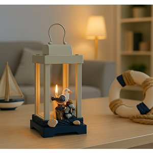 Kuğulu Metal Marin Mumluk, 18 cm