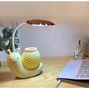Salyangoz Masa Lambası, Usb Li, Sarı, 22x11 Sarı