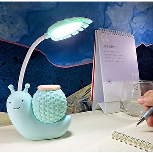 Salyangoz Masa Lambası, Usb Li, Mavi, 22x11