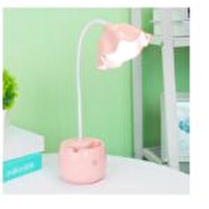 Çiçek Led Masa Lambası, Usb Li, Pembe, 30x11 Pembe