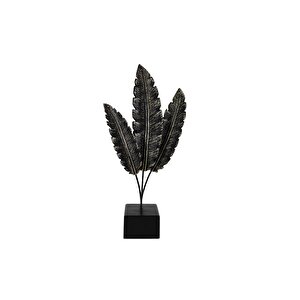 Li̇vava Standlı Yaprak Bi̇blo, Polyester, Si̇yah, 40x18 Siyah