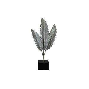 Standlı Yaprak Bi̇blo, Polyester, Gümüş, 40x18