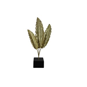 Li̇vava Standlı Yaprak Bi̇blo, Polyester, Altın, 40x18 Altın