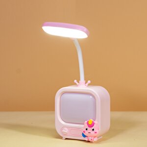 Televizyon Led Masa Lambası, Pembe, 9x22 Pembe