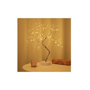Ağaç Masa Lambası, Sarı, 33x17 Sarı