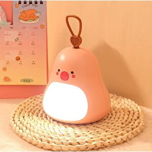 Avokado Led Masa Lambası, Usb Li, Pembe, 10x11 Pembe