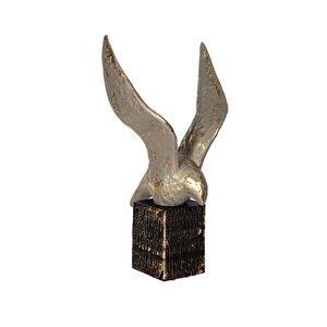 Soyut Kuş Büyük Polyester Biblo, Ekru, 34x19 Ekru