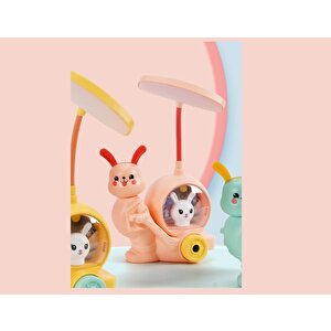 Tavşan Masa Lambası Ve Kalemtraş, Pembe, 22x13 Pembe