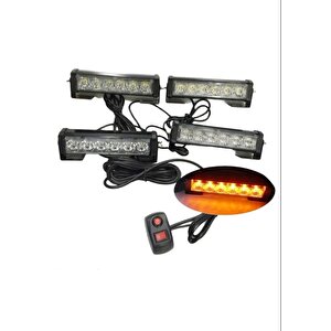 Çakar Lamba Power Ledli 4'lü Kırmızı-beyaz/mavi-beyaz 12v/ Lapa194