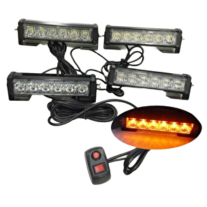 Çakar Lamba Power Ledli 4'lü Kırmızı-beyaz/mavi-beyaz 12v/ Lapa194
