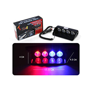 Flaş Led Çakar 8w Kırmızı-mavi 8 Fonksiyonlu / Lapa173