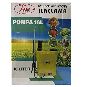 16 Lt Akülü Şarjlı + Kollu Sırt Tipi Su İlaç Dezenfektan Bahçe İlaçlama Araç Yıkama Pompası