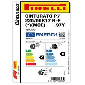 Pirelli 225/55 R17 97y Cinturato P7 Rft  (*) Moe Oto Yaz Lastiği (üretim: 2024)