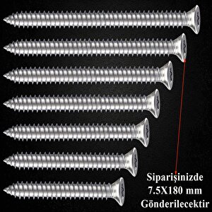 Buldex Vida 7.5x180 Mm 50 Adet Sivri Uçlu Dübelsiz Beton Vidası Tork Duvar Vidası Buldeks