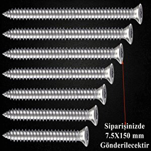 Buldex Vida 7.5x150 Mm 50 Adet Sivri Uçlu Dübelsiz Beton Vidası Tork Duvar Vidası Buldeks