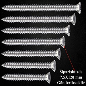 Buldex Vida 7.5x120 Mm 50 Adet Sivri Uçlu Dübelsiz Beton Vidası Tork Duvar Vidası Buldeks