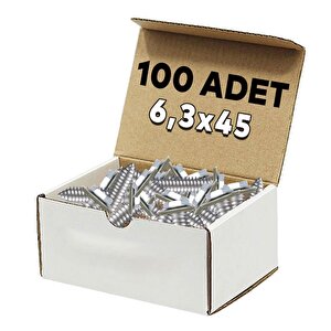 Betofast Vidası 6.3x45 Mm Paket 100 Adet Sivri Uçlu Çatı Panel Beton Mdf Ağaç Vidası