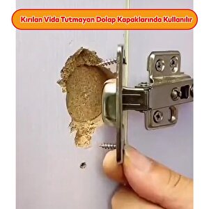 Dolap Kapak Taş Tas Menteşe Tamir Sacı 6 Adet Pratik Onarım Kiti Yuva Tablası 6,5x9 Beyaz Renk