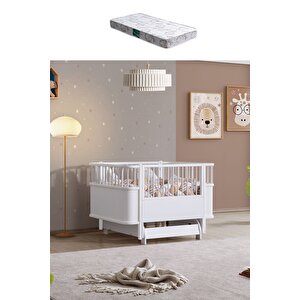 Sallanan Mdf Beşik, Bella Büyüyen Beşik 90x120 1 Adet Comfort Yatak Beyaz