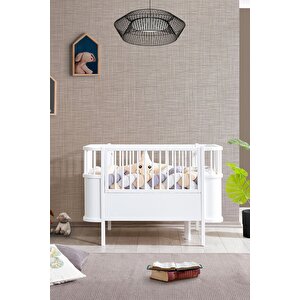 Sallanan Mdf Beşik, Bella Büyüyen Beşik 90x120 1 Adet Comfort Yatak Beyaz