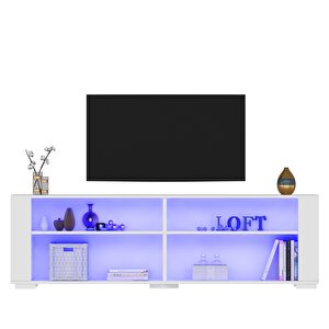 Sona Led Aydinlatmali , Tv Sehpasi (alt Modül) Beyaz-beyaz