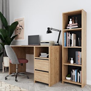 Kosta Kitaplıklı Çalışma Masası Meşe 64081