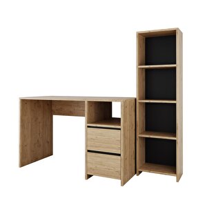 Bimossa T5030 Kosta Kitaplıklı Çalışma Masası Mavi Çekmeceli Mavi Deep - Sepet - Kumtaşı Renk Seçenekli Geniş Depolama Alanlı