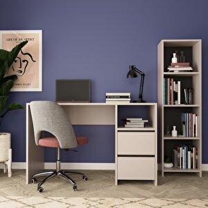 Bimossa T5030 Kosta Kitaplıklı Çalışma Masası Mavi Çekmeceli Mavi Deep - Sepet - Kumtaşı Renk Seçenekli Geniş Depolama Alanlı