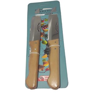 23 Cm 2 Adet Ahşap Saplı Bıçak Yüzme Bıçağı Ahşap Saplı Meyve Sebze Bıçağı Et Bıçağı